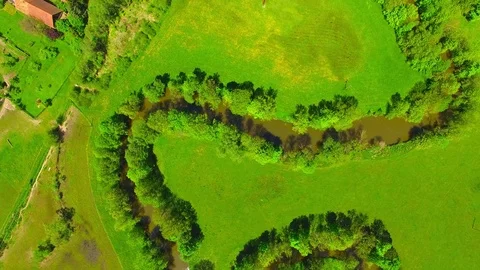 Camera flight over rural landscape. Stock Footage 75895470