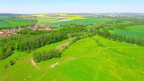Camera flight over rural landscape. Video stock 75897165