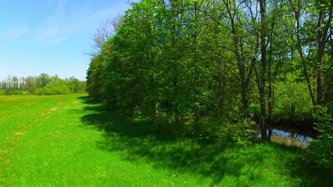 Camera flight over rural landscape. Video stock 75899172