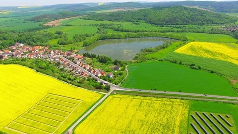 Camera flight over rural landscape. Stock-Footage 75899632