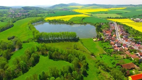 Camera flight over rural landscape. 스톡 동영상 75906496