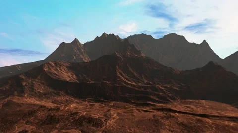 Camera flight over sandy mountains and rocks Stock Footage 224363202