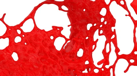 Camera flight passing red paint splash in close-up, alpha included (FULL HD) Video stock 58846614