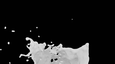 Camera flight passing white paint splash in close-up, alpha included (FULL HD) Stock Footage 59169792