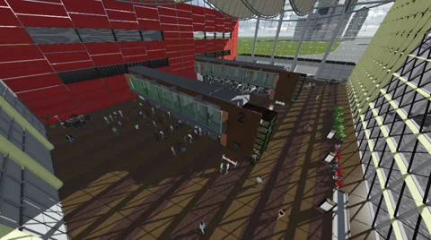 Camera flight through airport terminal Stock Footage 34288025