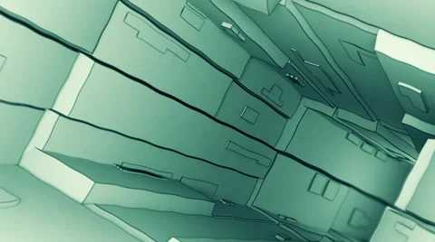 Camera flight through a futuristic technological tunnel with ripples Stock Footage 43676671