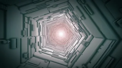Camera flight through a long straight tunnel, loop Stock Footage 46319016