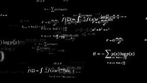 Camera flights into mathematics formulas on a black background Vidéo 85293150