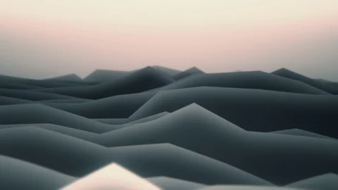 Camera flights over a low poly synthetic scenery Stock Footage 80497803