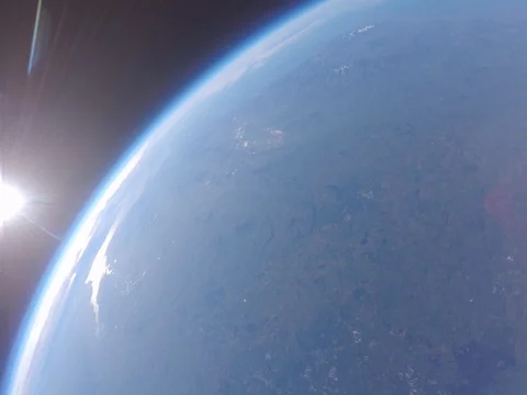 Camera floating above earth at the edge of space 2 (4:3) Stock Footage 114976556