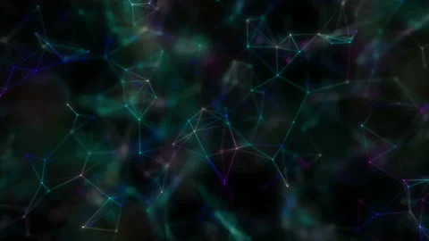 The camera floats around a linear structure.Big data cyber network cloud Stock Footage 105123698