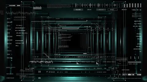 Camera fly through data technology HUD Stock Footage 306540862