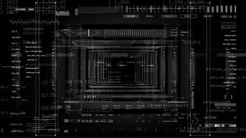 Camera fly through data technology 3D animation Stock Footage 306540896