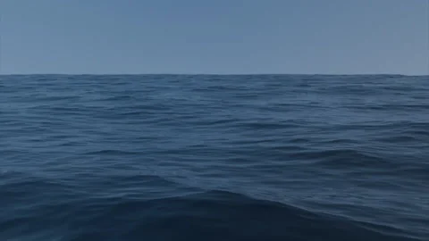 Camera fly through looping blue water surface. Seamless sea or ocean waves Stock Footage 270483972