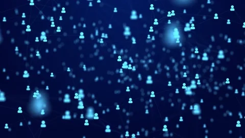 Camera fly through social network of people connected by web lines loop Video stock 157758759