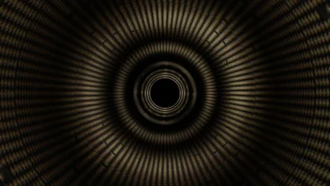 Camera flyby in endless round tunnel with abstract spotted texture. 3d render lo Stock Footage 311720791