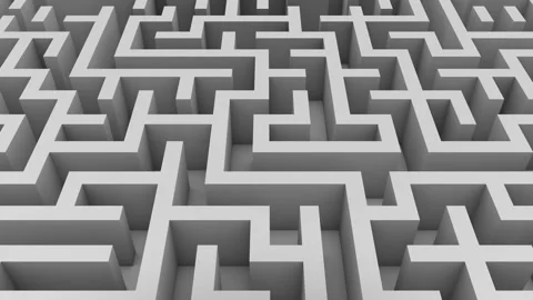 Camera flying on a 3d white maze, motivation background, 4k looping animation Stock Footage 213285213