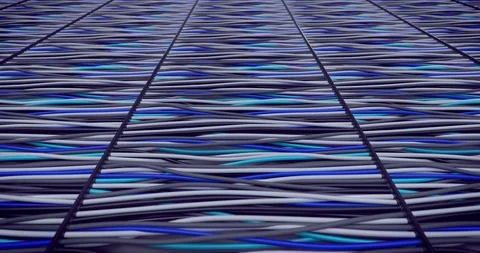 Camera flying above cables, endless looping 3D animation Stock Footage 112169180