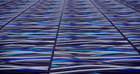 Camera flying above cables, endless looping 3D animation Stock Footage 112169283