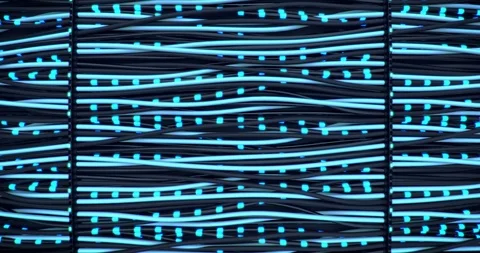 Camera flying above cables, endless looping 3D animation Stock Footage 112169687