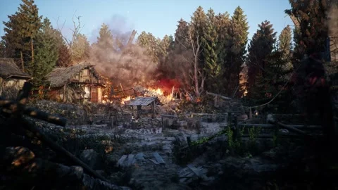 Camera is flying into ancient horroristic well. Stock Footage 226983794