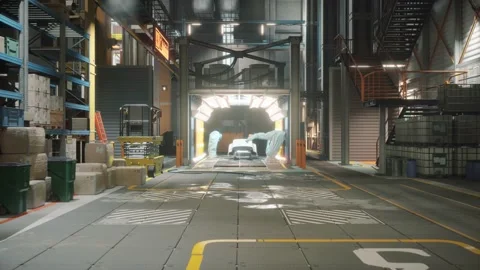 Camera is flying in Factory Environment Stock Footage 171724383