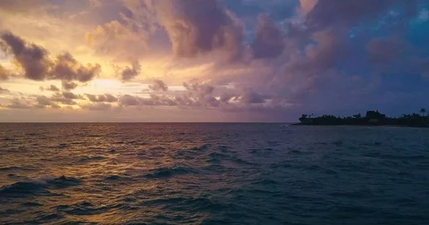 Camera flying into the ocean Stock Footage 79621077