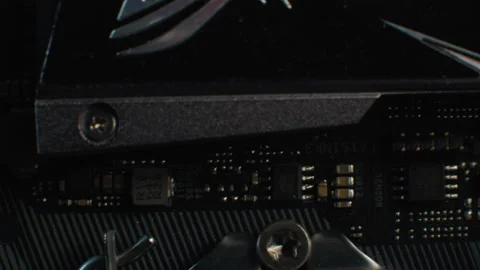 Camera flying over the motherboard Video stock 133703585