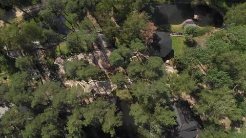 The camera is flying over the park area. Stock Footage 164072922