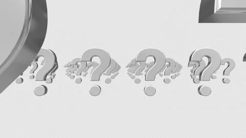 Camera Flying Through 3D Question Marks. Transparent Background. Video stock 321217126