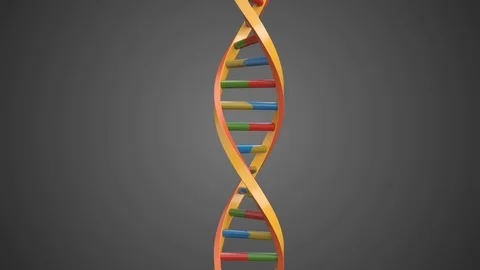 Camera is flying through an abstract DNA Double Helix - Alpha Channel Stock Footage 106905081