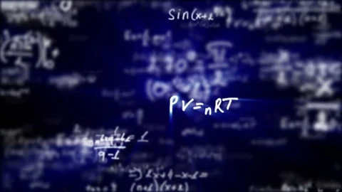 Camera flying through mathematical equations and formulas Stock Footage 80051098