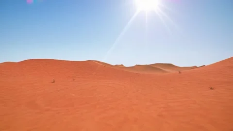 Camera is flying through a red desert - timelapse video, following the path of Stock Footage 154172093