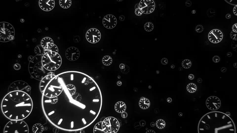 Camera flying into white Fast Ticking Clocks Stock Footage 167839778