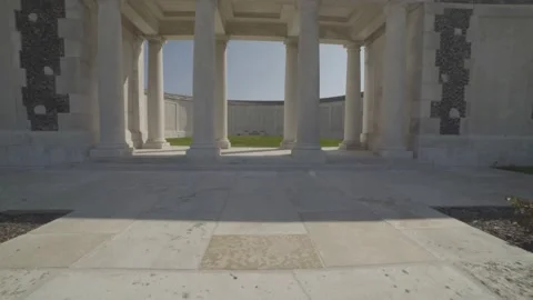 Camera fly's through WW1 War Memorial Stock Footage 136297277