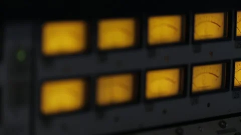 Camera focus changes when the vu meter is running. Stock Footage 246682852