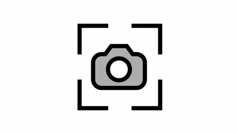 Camera focus - clean and modern Photography and videography icon Stock Footage 335765996