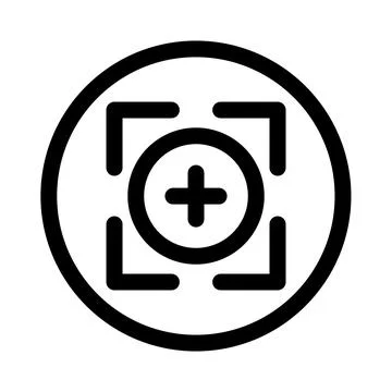 Camera focus - clean and modern Photography and videography icon Illustrazione stock