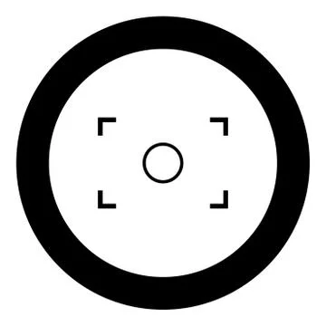 Camera focus icon black color in circle Stock Illustration