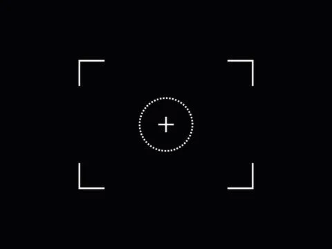 Camera focus lens logo template. Vector icon isolated on dark background. Photo Stock Illustration