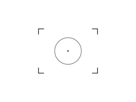 Camera focus lens logo template. Vector icon isolated on white background. Photo Illustrazione stock