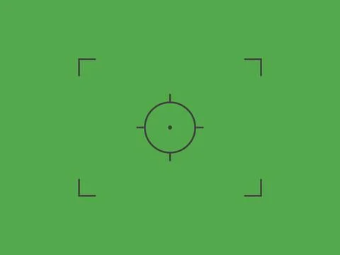 Camera focus lens vector illustration on green background. Night photo camera Stock Illustration