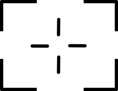 Camera focus point grid line art icon Stock Illustration