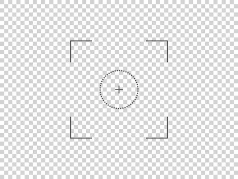 Camera focus screen with square target. Vector photo camera viewfinder. Isolated Stock Illustration