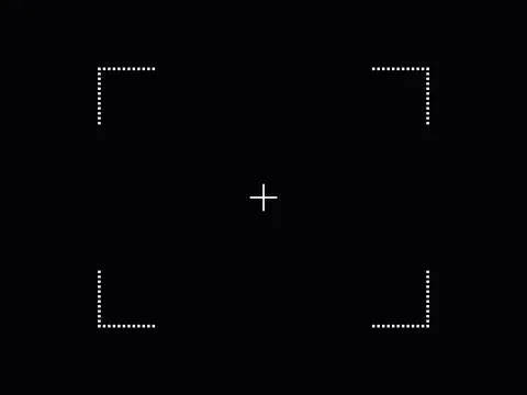 Camera focus target screen on black background. Vector photo camera viewfinder Stock Illustration