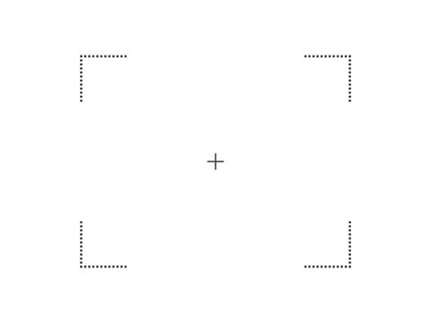 Camera focus target screen on white background. Vector photo camera viewfinder Illustrazione stock