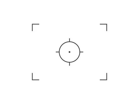 Camera focus target vector illustration on white background. Photo camera Illustrazione stock