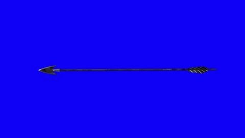 Camera Follow Shooting Arrow with Zoom on Arrow Head on a Blue Screen Stock Footage 71060609