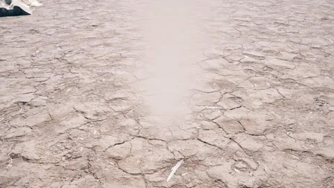 A camera following a dust devil whirlwind across a dry and desolate landscape. Video stock 242166024