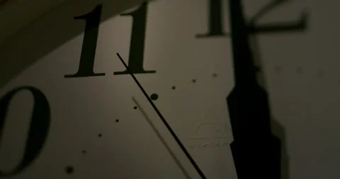 The camera follows the arrow on the clock Video stock 135965153